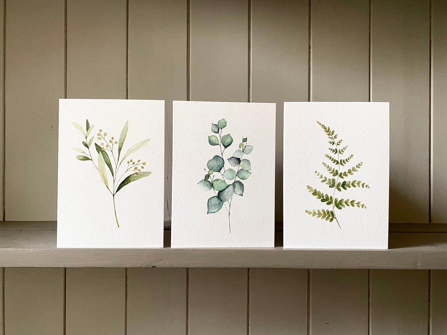 Watercolour Greenery Note Cards set of 6